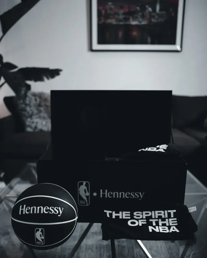 Hennessy × NBA ‘The Spirit of the NBA’ gift box with branded basketball
